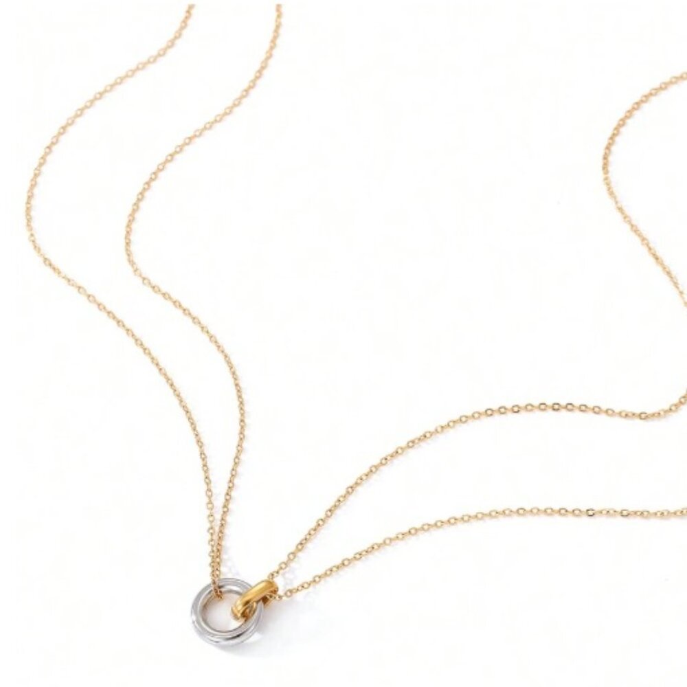 Mejuri Vermeil Linked Necklace silver and gold